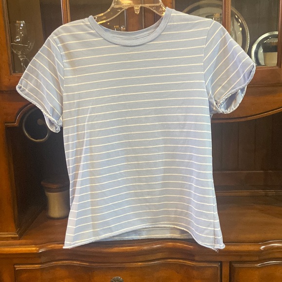 Blue and White Stripped Rue 21 Tee Shirt - Picture 1 of 3